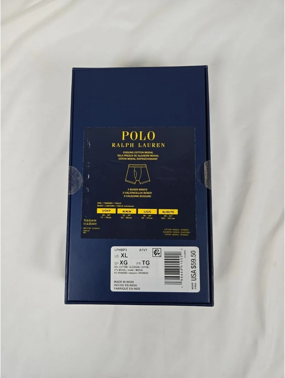 Polo Ralph Lauren Boxer Briefs Men Sz XL Bear Black/Blue/Red Holiday (3-Pack)
